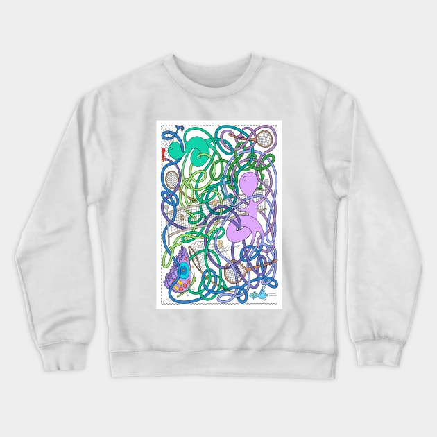 Mr Squiggly Tennis Match Crewneck Sweatshirt by becky-titus